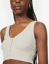 Thumbnail for your product : Joah Brown Snap cropped stretch-jersey top