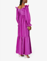 Thumbnail for your product : Self-Portrait Off-the-shoulder woven maxi dress