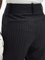 Thumbnail for your product : Victoria Beckham High-rise Pinstriped Wool Trousers - Navy Multi