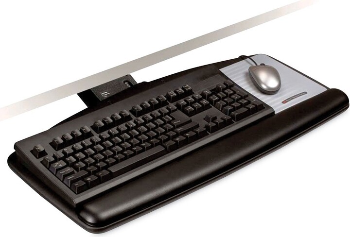 3M Sit/Stand Easy Adjust Keyboard Tray Standard Platform Black ...