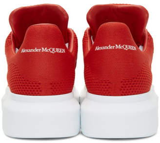 Alexander McQueen Red Knit Oversized Sneakers