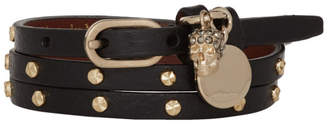 Alexander McQueen Black and Gold Studded Multi Wrap Bracelet