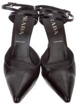 Thumbnail for your product : Prada Pointed-Toe Ankle Strap Sandals