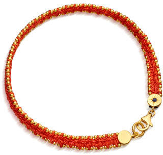 Astley Clarke Hot Coral Woven Biography Bracelet