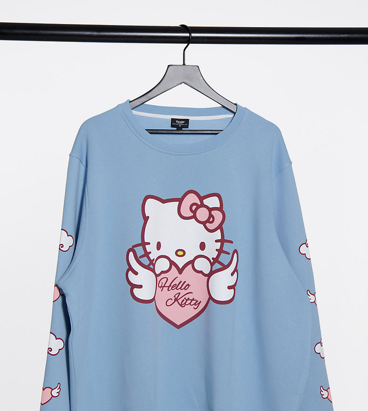 New Girl Order Curve x Hello Kitty oversized sweatshirt in baby blue ...