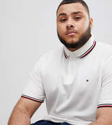 Thumbnail for your product : Tommy Hilfiger Big & Tall Tipped Regular Pique Polo Flag Logo in White