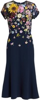 Thumbnail for your product : Oscar de la Renta Floral-Embroidered Midi-Dress