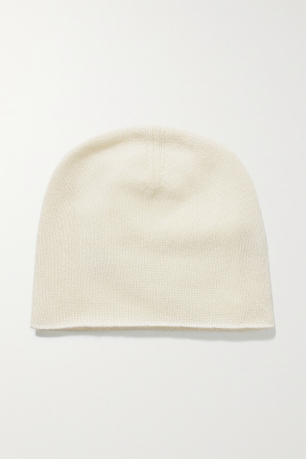 Ivory cashmere beanie Clearance