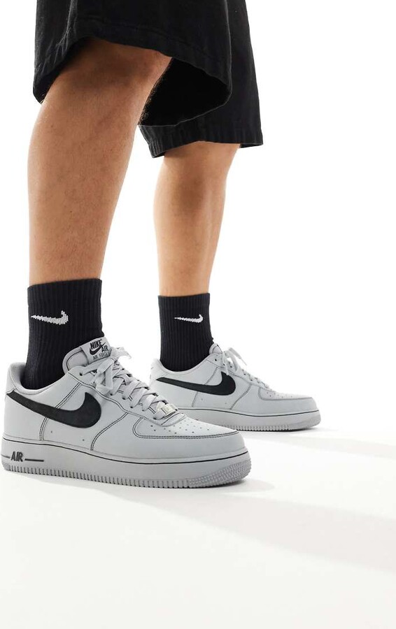 Nike Air Force 1 sneakers with contrast stitch detail in gray