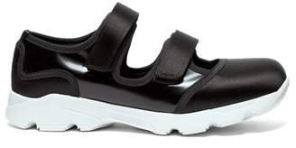Marni Satin And Leather Trainers - Womens - Black