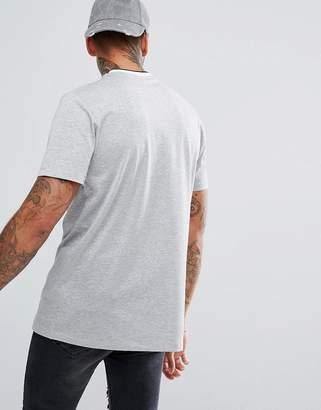 ASOS Design Longline T-Shirt With Squad Embroidery And Tipped Rib