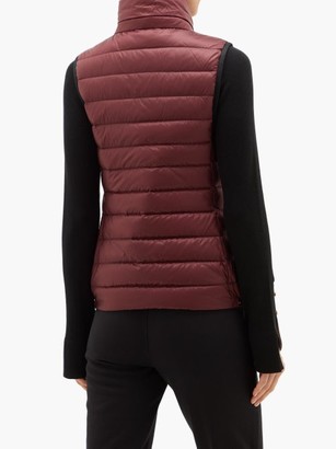 Moncler Glycine Hooded Quilted Down Gilet - Burgundy