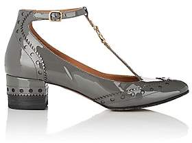 Chloé Women's Perry Patent Leather Mary Jane Pumps-Gray