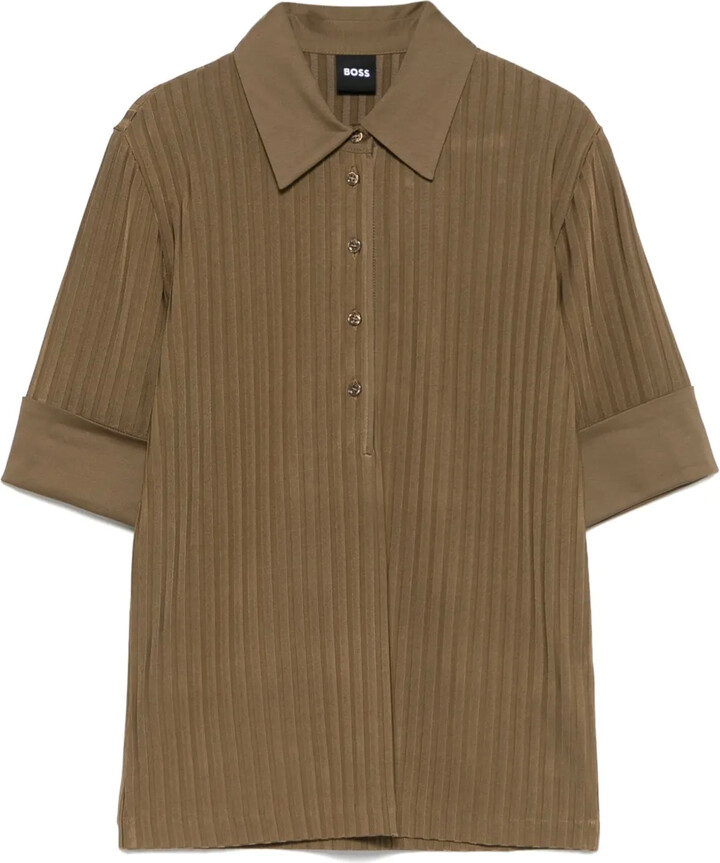 HUGO BOSS Ribbed Polo Top