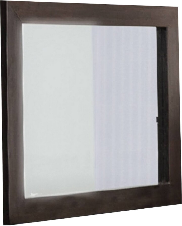 Hivvago 39" Ebony Square Wood Framed Dresser Mirror