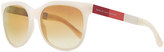 Thumbnail for your product : Marc by Marc Jacobs Plastic Round-Bottom Rectangle Sunglasses, Pink/Brown