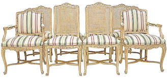 One Kings Lane Vintage Country French Dining Chairs - Set of 8 - House of Charm Antiques