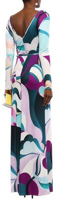 Emilio Pucci Belted Printed Silk-jersey Maxi Dress