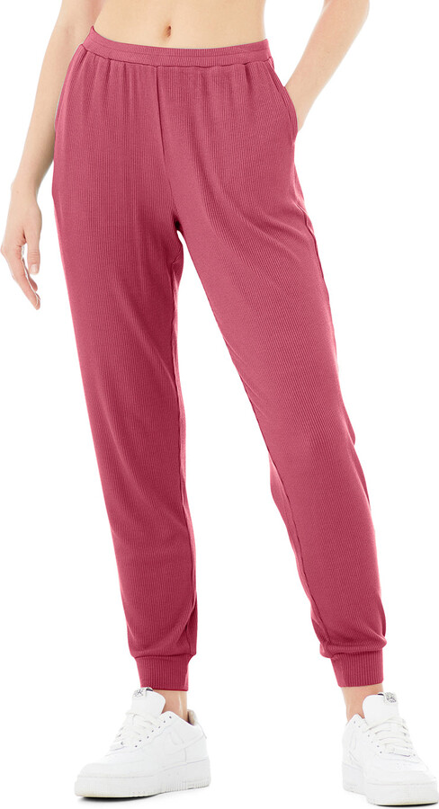 Alo Yoga  High-Waist Ribbed Whisper Pants in Raspberry Sorbet Pink, Size:  XS - ShopStyle