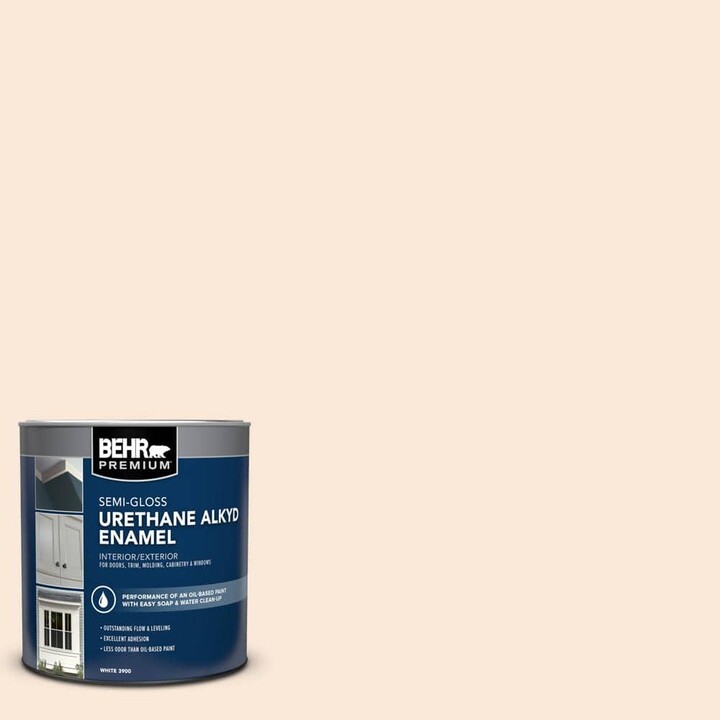BEHR PREMIUM 1 qt. #RD-W14 Aria Ivory Semi-Gloss Enamel Urethane Alkyd Interior/Exterior Paint