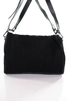 Thumbnail for your product : Theyskens' Theory Theyskens Theory Black Textured Canvas Leather Suede Lined Shoulder Handbag