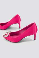 Thumbnail for your product : Na Kd Shoes Embellished Mid Heel Satin Pumps Magenta