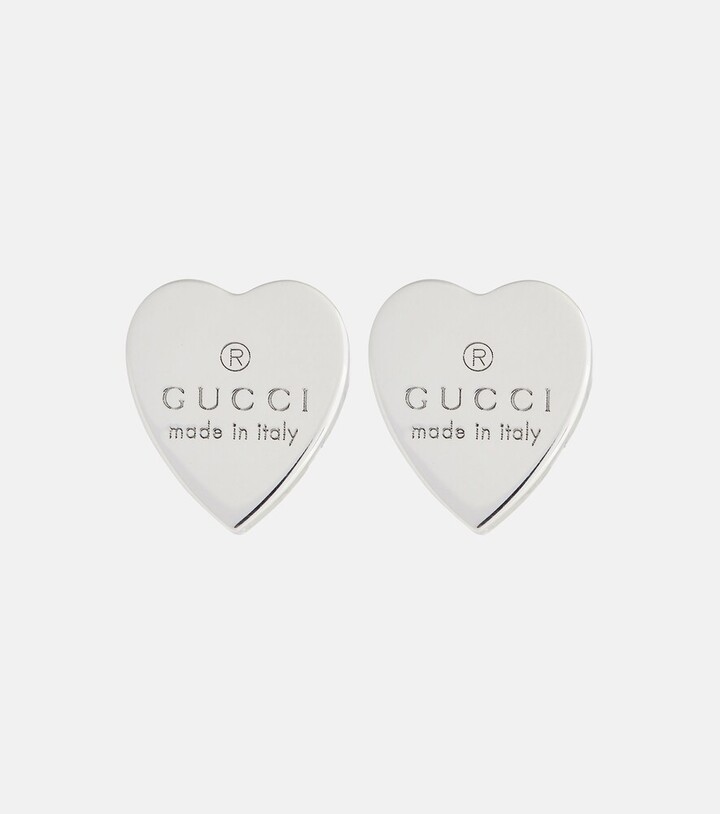 Gucci Sterling silver heart earrings - ShopStyle