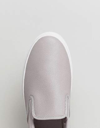 Fred Perry Underspin Slip On Leather Sneakers In Gray
