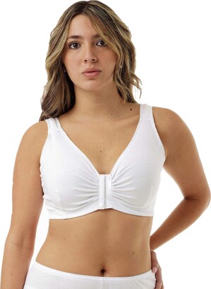 BIMEI Front-Closure Mastectomy Bra with Pocket - Breastform Pads Included -  Adjustable - Cotton Comfort and Leisure Soft Daily Bras for