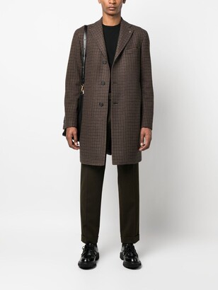 Tagliatore Single-Breasted Houndstooth Coat