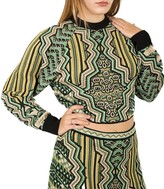 Ethnic Printed Knit Cropped Jumper 
