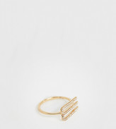 Thumbnail for your product : Galleria Amadoro Galleria Armadoro gold plated crystal pave M initial ring