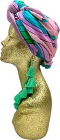 Thumbnail for your product : Julia Clancey Lilac Satin & Velour Martini Swirl Reversible Chacha Turban