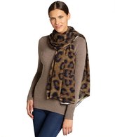 Thumbnail for your product : Magaschoni leopard and dot print feather cashmere scarf