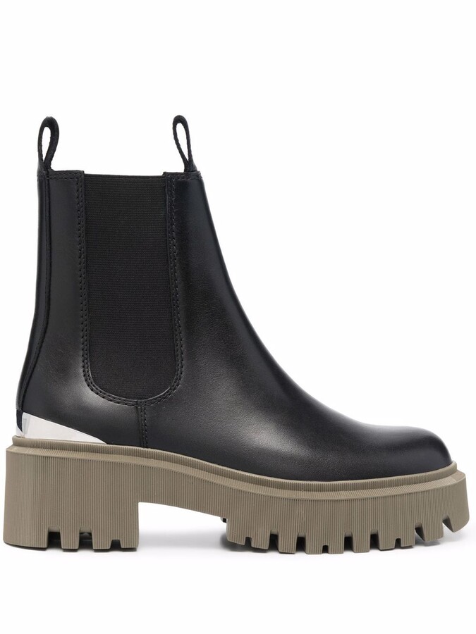 Black Leather Platform Chelsea Boots | Shop the world's largest collection  of fashion | ShopStyle