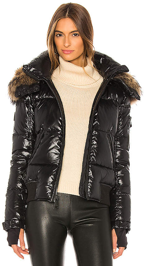 puffer coat with fur hood