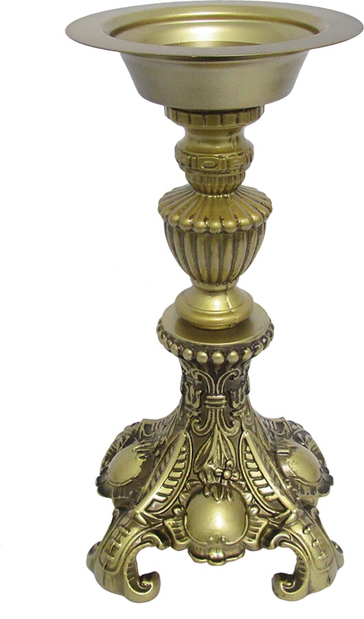 Living Luxury Royal Antique Vintage Candlestick Pillar Candle Holder