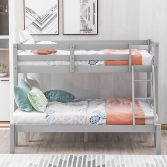 TiramisuBest Solid Wood Twin over Full Bunk Bed-79"L x 56"W x 59"H