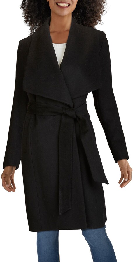 cole haan tie waist wool & alpaca blend wrap coat
