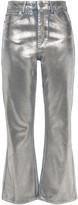 Thumbnail for your product : Sandro Roland Metallic Coated High-rise Flared Jeans