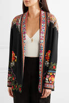 Thumbnail for your product : Etro Floral-print Twill-trimmed Cady Jacket - Black