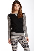 Thumbnail for your product : Poof Too Mix Media French Terry Front Sweater (Juniors)