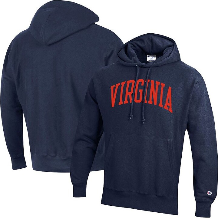 Men's Champion Navy Virginia Cavaliers Team Arch Reverse Weave Pullover Hoodie