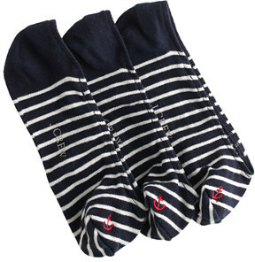 J.Crew No-show socks in stripe three-pack