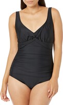 Thumbnail for your product : Maxine Of Hollywood V-Neck Twist Front Shirred One Piece Swimsuit