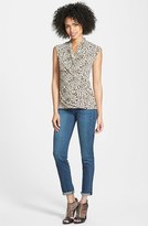 Thumbnail for your product : Chaus Leopard Print Faux Wrap Top