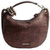 Thumbnail for your product : Jimmy Choo bronze woven leather 'Solar' bangle small hobo
