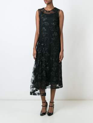 Simone Rocha semi sheer overlay asymmetric dress