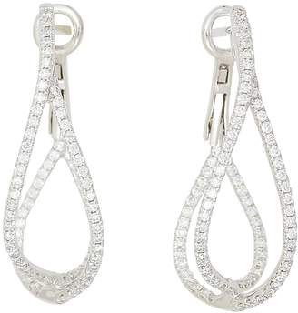 Frederic Sage 18K White Gold Diamond Crossover Loop Earrings