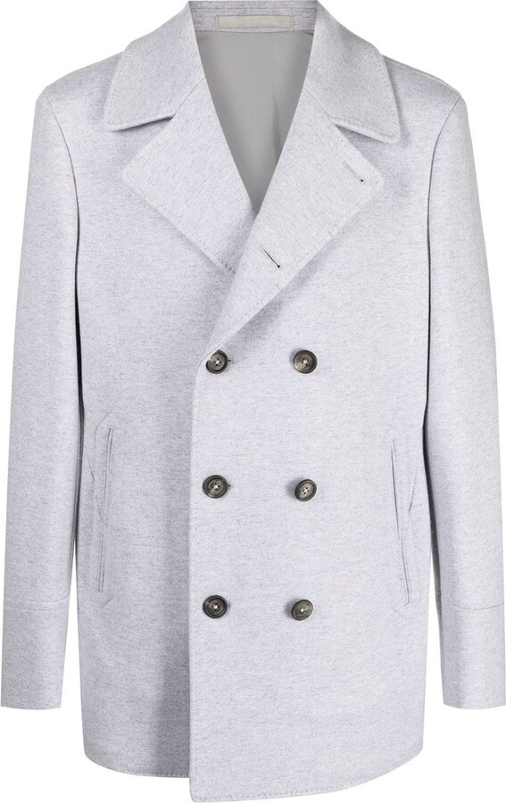 Mens Long Gray Wool Overcoat | ShopStyle